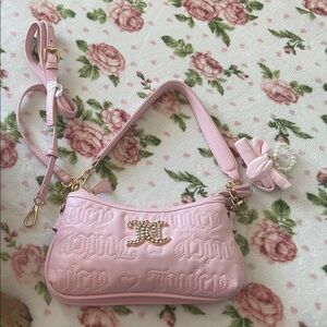 Juicy Couture Light Pink Embroidered Shoulder Bag